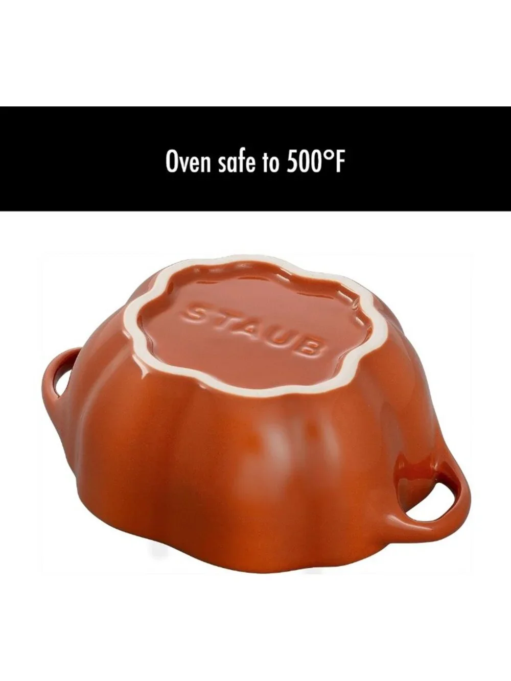 Petite Pumpkin Cocotte 16oz - Burnt Orange Ceramic Bakeware for Fall Cooking